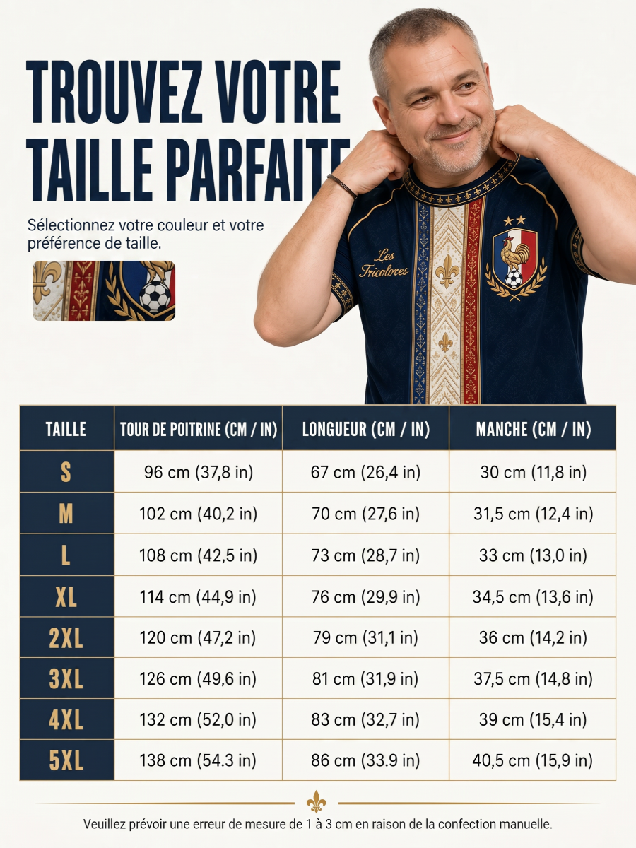 T-shirt manches courtes France Football pour homme