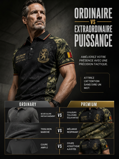Polo à manches courtes pour homme avec imprimé de style militaire