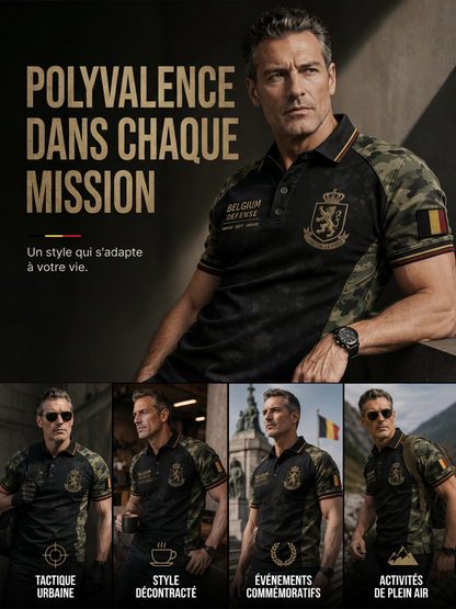 Polo à manches courtes pour homme avec imprimé de style militaire