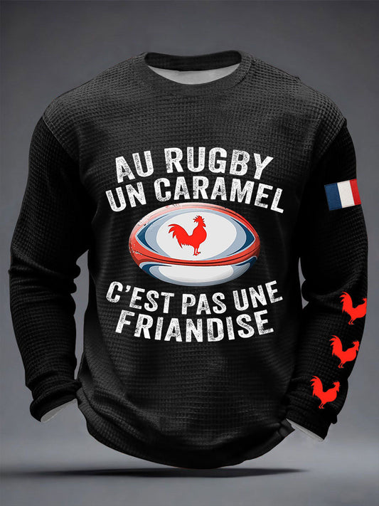 T-shirt à manches longues Au Rugby Un Caramel Waffle Homme