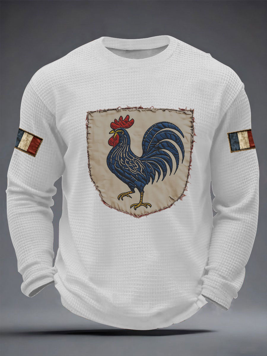 T-shirt à manches longues Français Le Coq Gaulois Waffle Homme