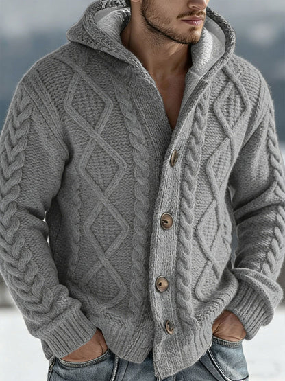 Cardigan à capuche en tricot automne et hiver pour hommes