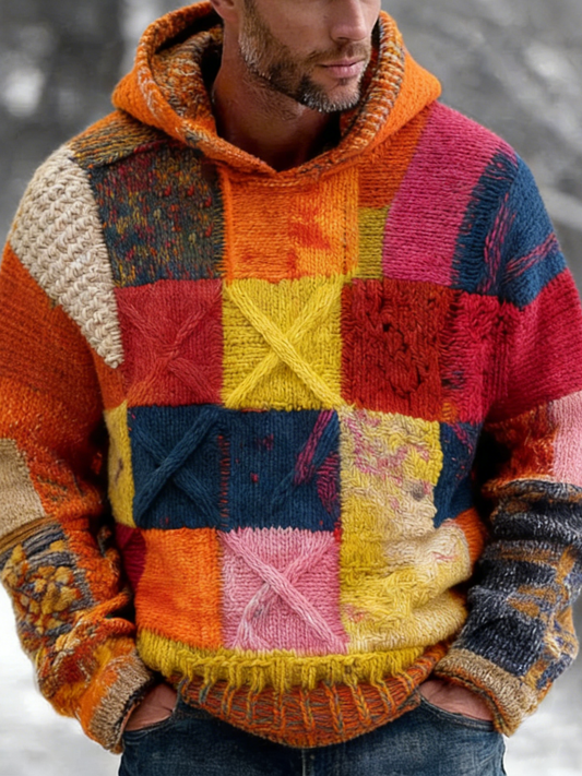 Sweat à capuche géométrique Art Homme