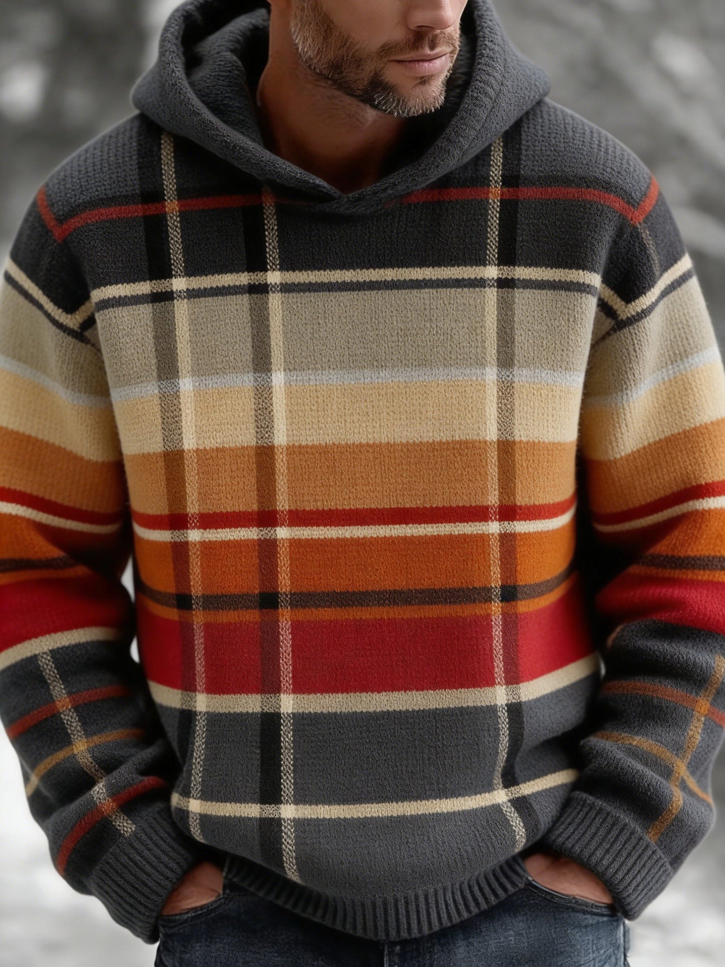 Sweat à capuche géométrique Art Homme