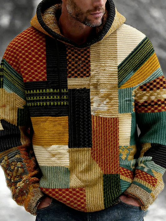 Sweat à capuche géométrique Art Homme