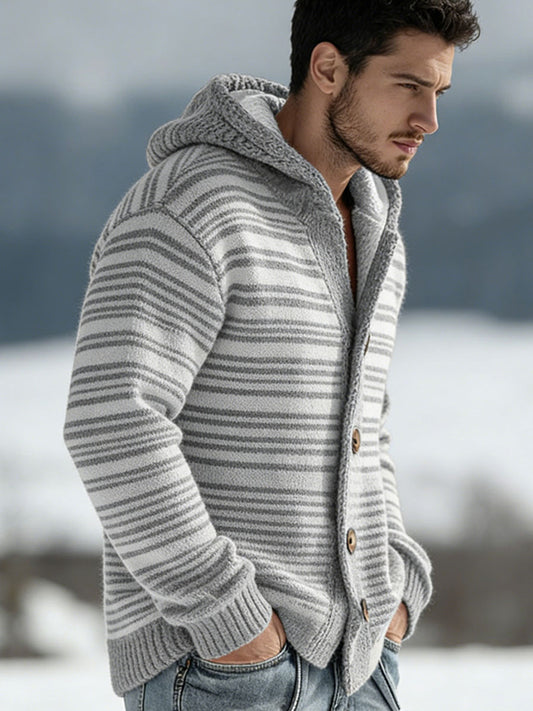 Cardigan à capuche en tricot automne et hiver pour hommes