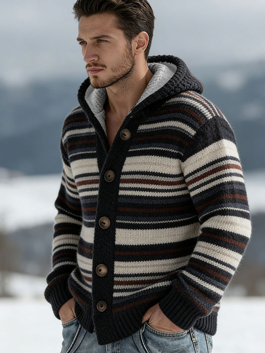 Cardigan à capuche en tricot automne et hiver pour hommes