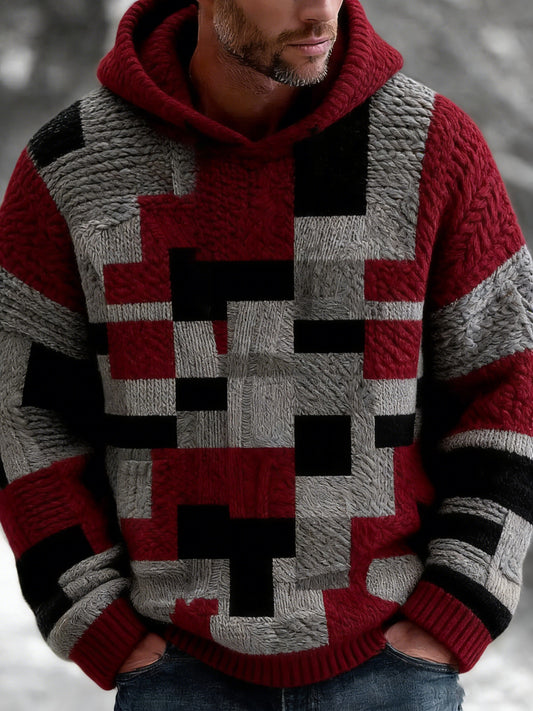 Sweat à capuche géométrique Art Homme