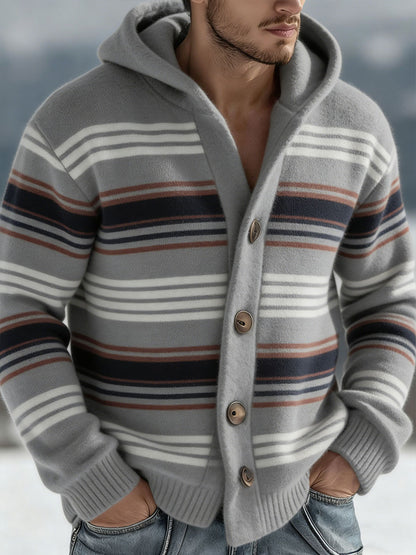 Cardigan à capuche en tricot automne et hiver pour hommes