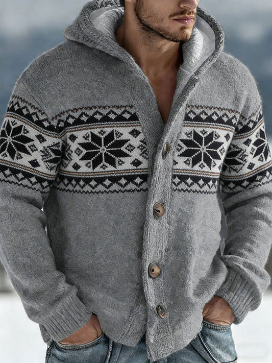 Cardigan à capuche en tricot automne et hiver pour hommes