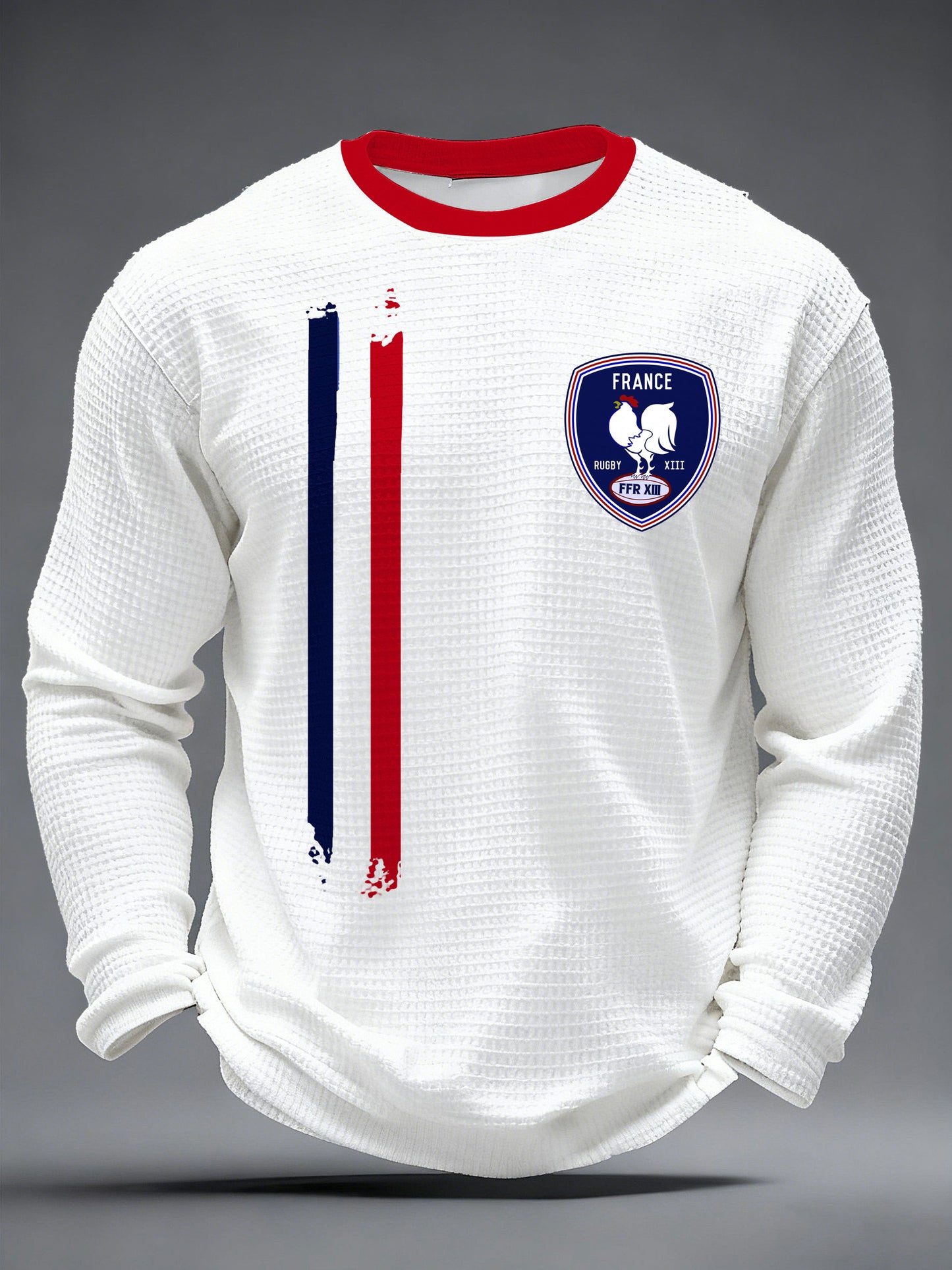 Chandail à manches longues France Rugby Waffle Homme