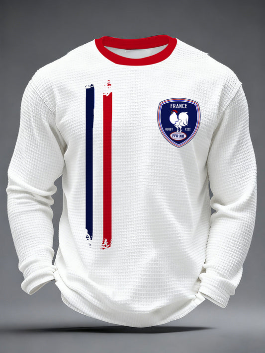Chandail à manches longues France Rugby Waffle Homme