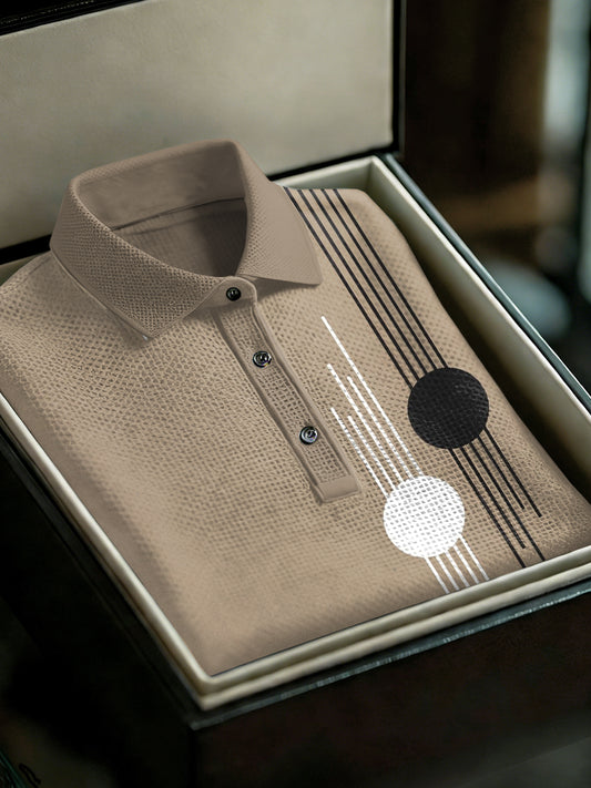 Polo décontracté imprimé de style d'affaires vintage pour hommes