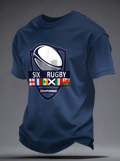 T-shirt imprimé pour hommes Rugby Lover Game of Nations