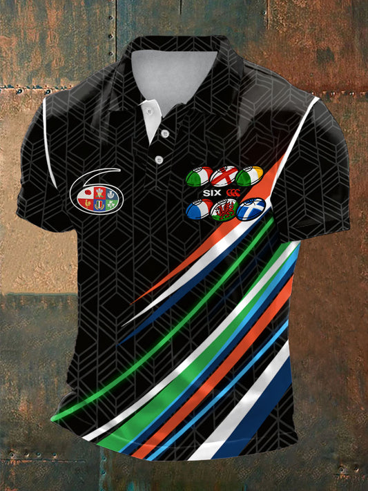 Hommes de Rugby Lover Game of Nations Imprimé Casual Tops