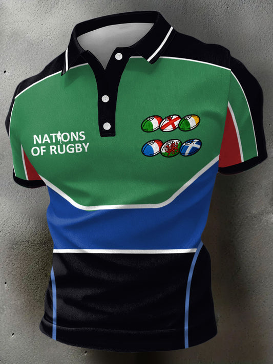 Hommes de Rugby Lover Nations Imprimé Casual Tops
