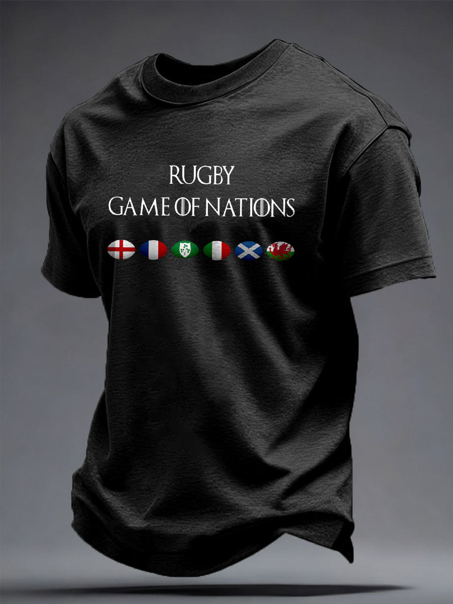 T-shirt imprimé pour hommes Rugby Lover Game of Nations