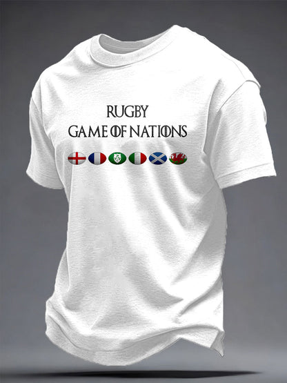 T-shirt imprimé pour hommes Rugby Lover Game of Nations