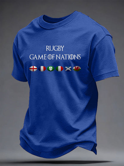 T-shirt imprimé pour hommes Rugby Lover Game of Nations