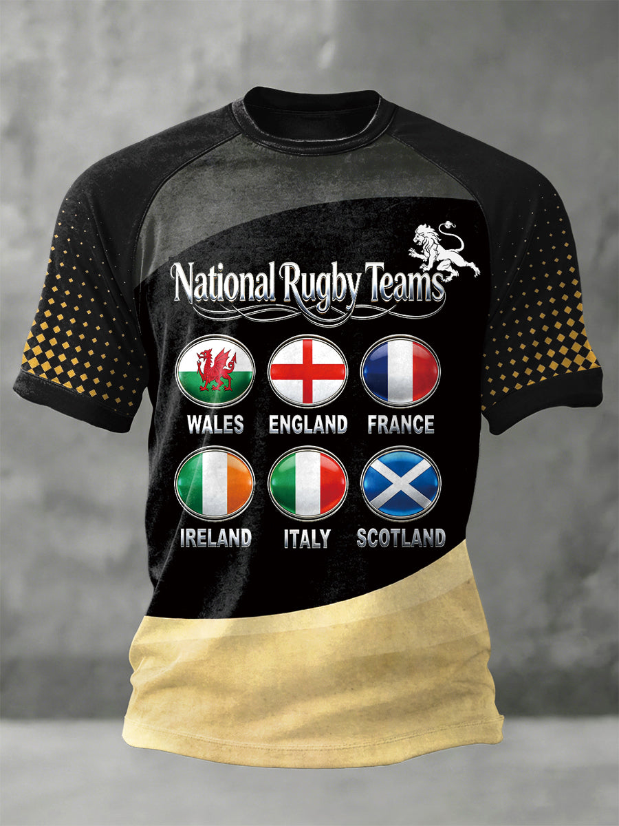 T-shirt décontracté imprimé Six Nations Rugby Championship pour homme