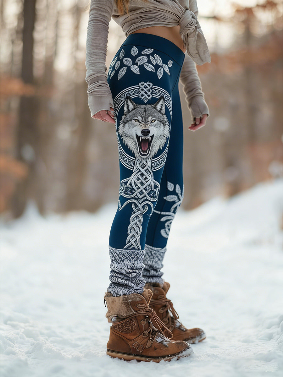 Femmes Retro Viking Celtic Art Pattern Athletic Stretch Leggings