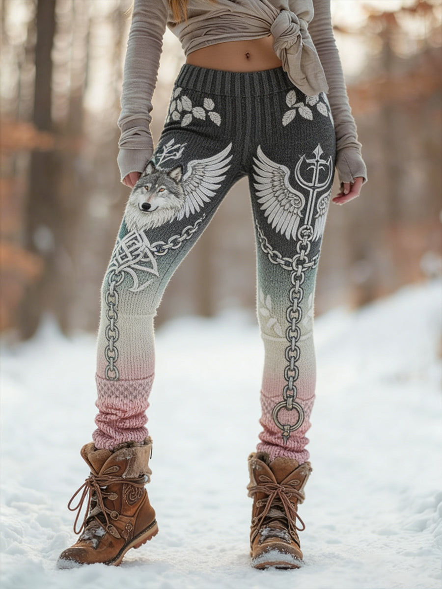 Femmes Retro Viking Celtic Art Pattern Athletic Stretch Leggings