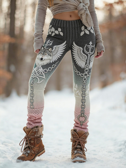 Femmes Retro Viking Celtic Art Pattern Athletic Stretch Leggings