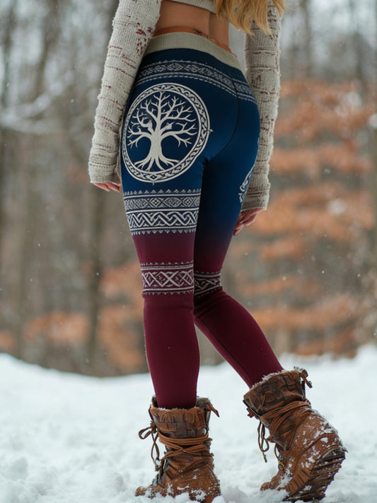 Femmes Retro Viking Celtic Art Pattern Athletic Stretch Leggings