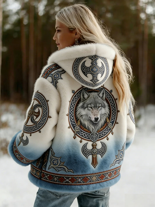 Veste en flanelle à motifs vintage de style celtique Viking pour femmes