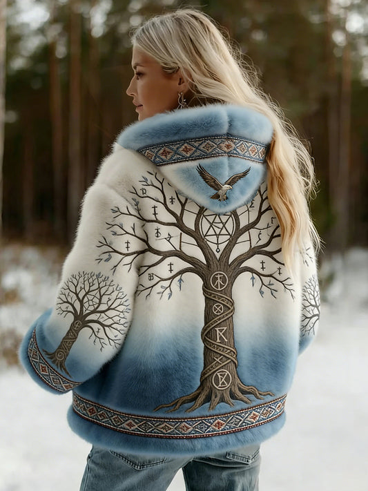 Veste en flanelle à motifs vintage de style celtique Viking pour femmes