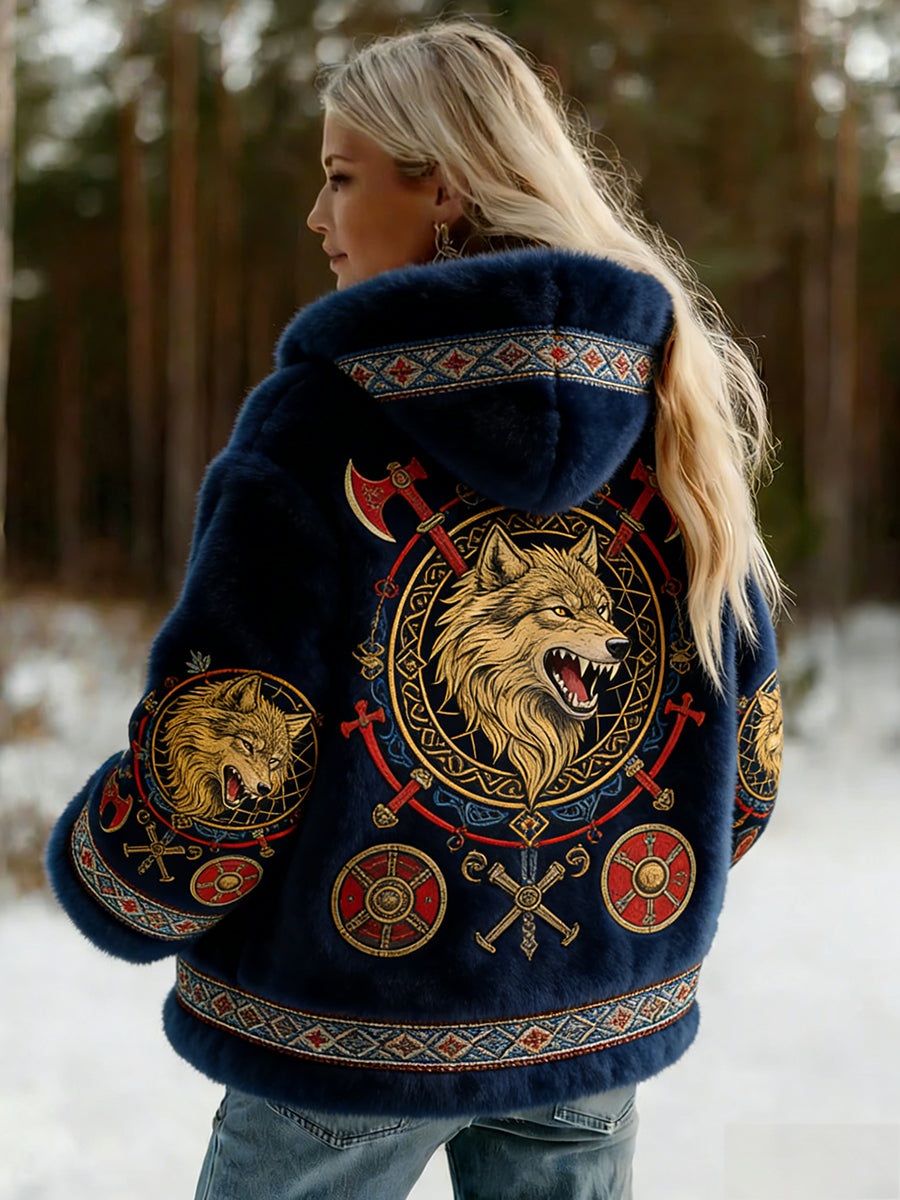 Veste en flanelle à motifs vintage de style celtique Viking pour femmes