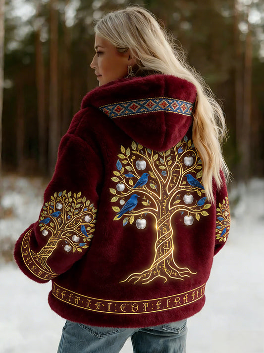 Veste en flanelle à motifs vintage de style celtique Viking pour femmes