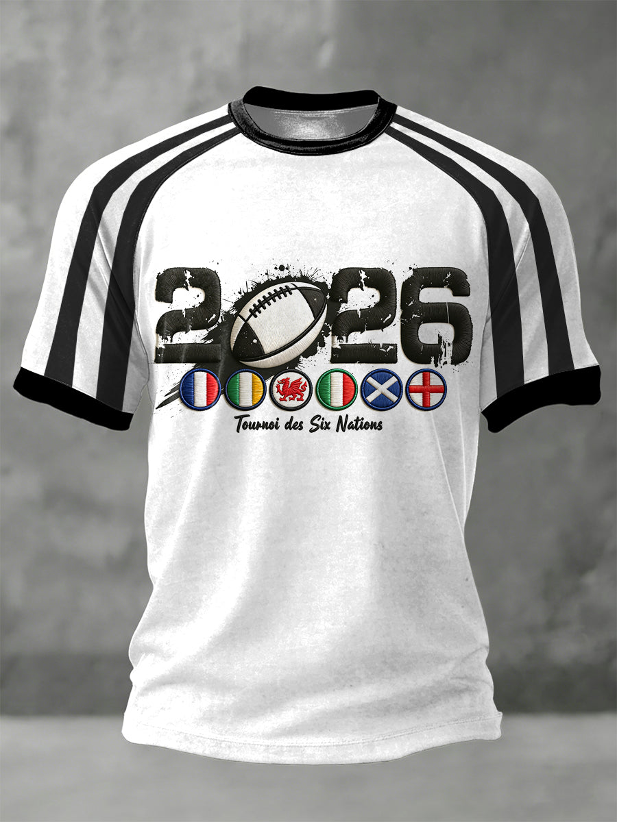 T-shirt imprimé en jersey blanc pour homme 2026 Rugby Championship