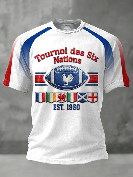 T-shirt en jersey à imprimé dégradé 2026 Six Nations Rugby Championship pour homme