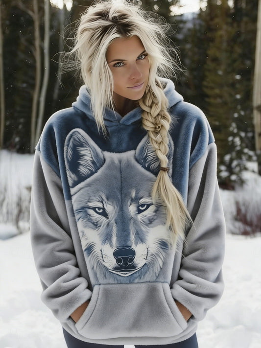 Sweat-shirt en flanelle décontracté Viking Wolf Celtic Knot pour femme