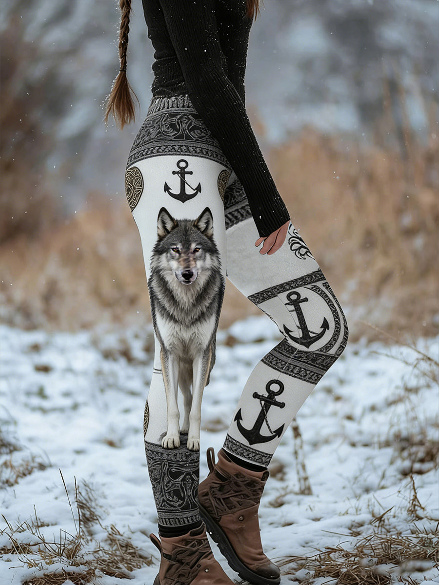 Femmes Retro Viking Celtic Art Pattern Athletic Stretch Leggings