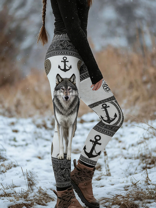 Femmes Retro Viking Celtic Art Pattern Athletic Stretch Leggings