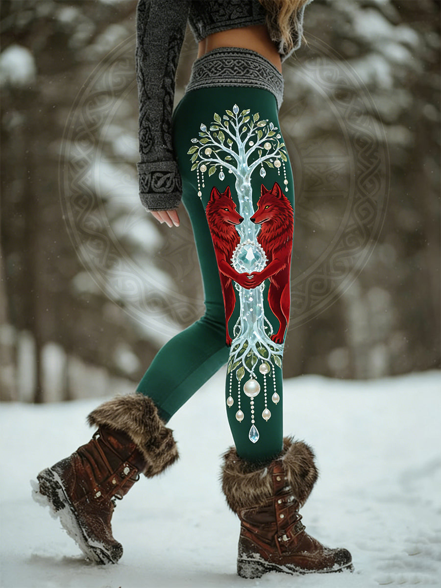 Femmes Retro Viking Celtic Art Pattern Athletic Stretch Leggings