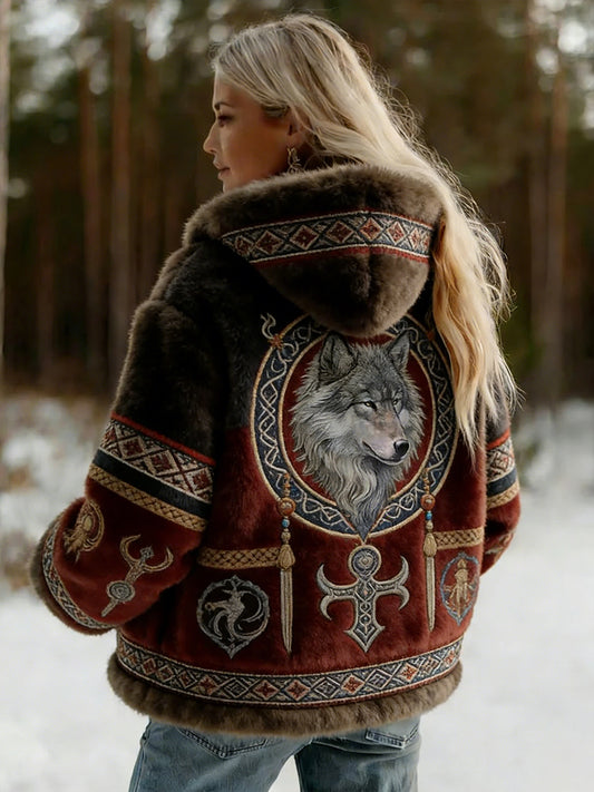 Veste en flanelle à motifs vintage de style celtique Viking pour femmes