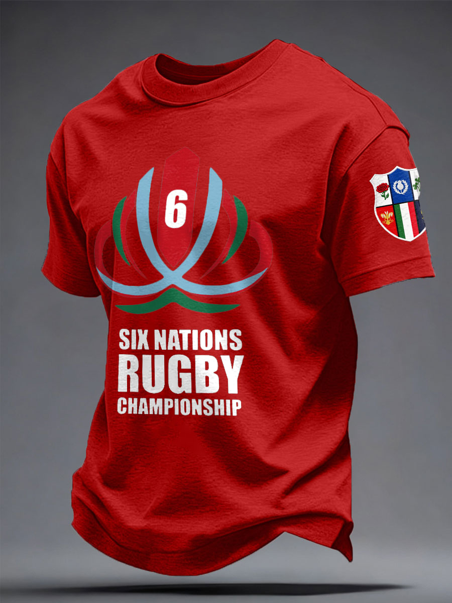 T-shirt Rugby Art Imprimé 6 Nations Homme