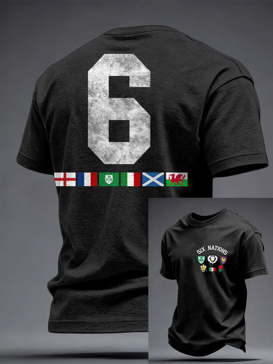 T-shirt Rugby Art Imprimé 6 Nations Homme