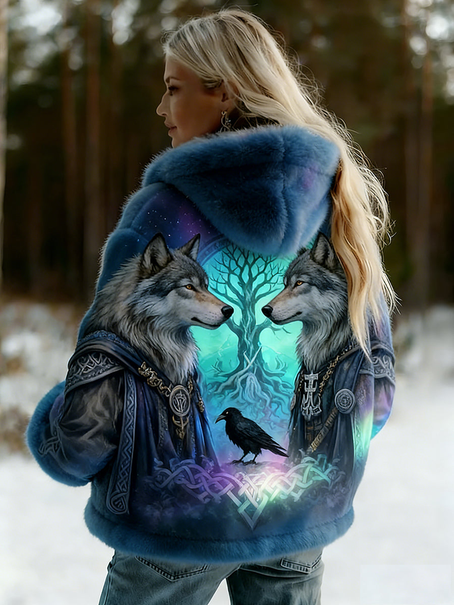 Veste en flanelle à motifs vintage de style celtique Viking pour femmes