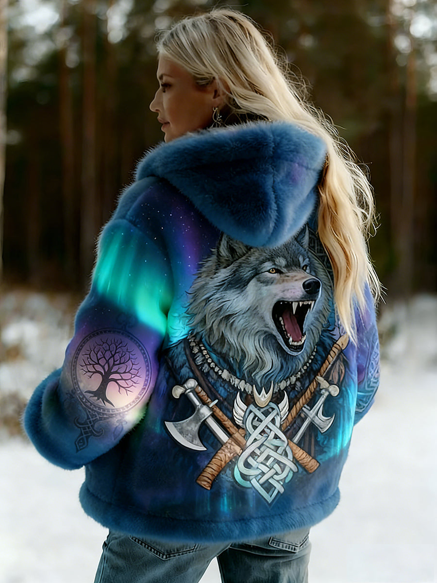 Veste en flanelle à motifs vintage de style celtique Viking pour femmes