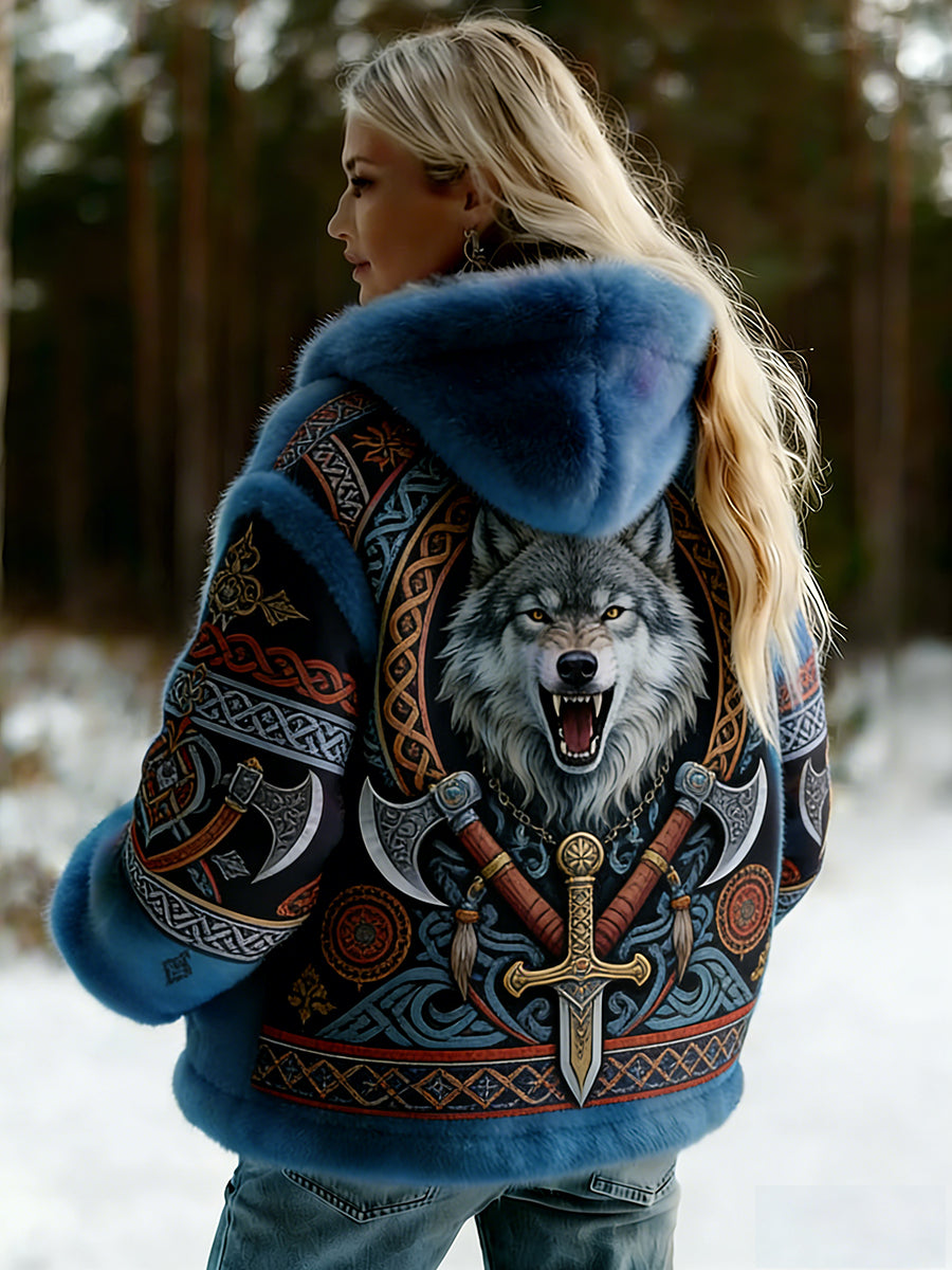 Veste en flanelle à motifs vintage de style celtique Viking pour femmes