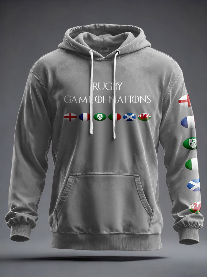 Sweat à capuche imprimé 6 Nations Rugby Lover unisexe