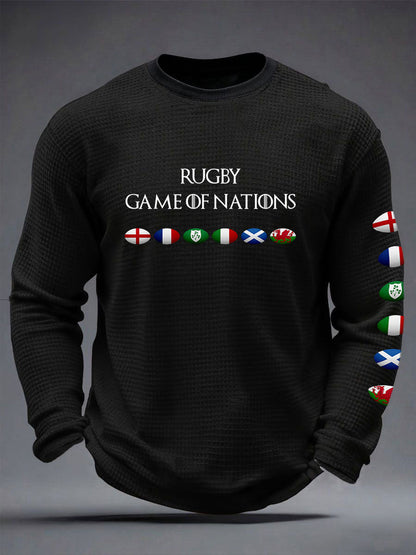 T-shirt imprimé gaufré 6 Nations Rugby Lover pour homme