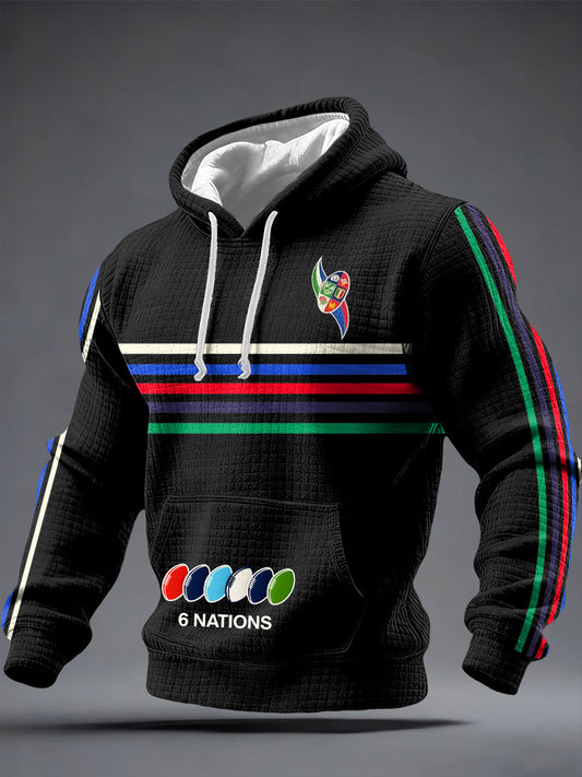 Sweat à capuche imprimé 6 Nations Rugby Lover Homme