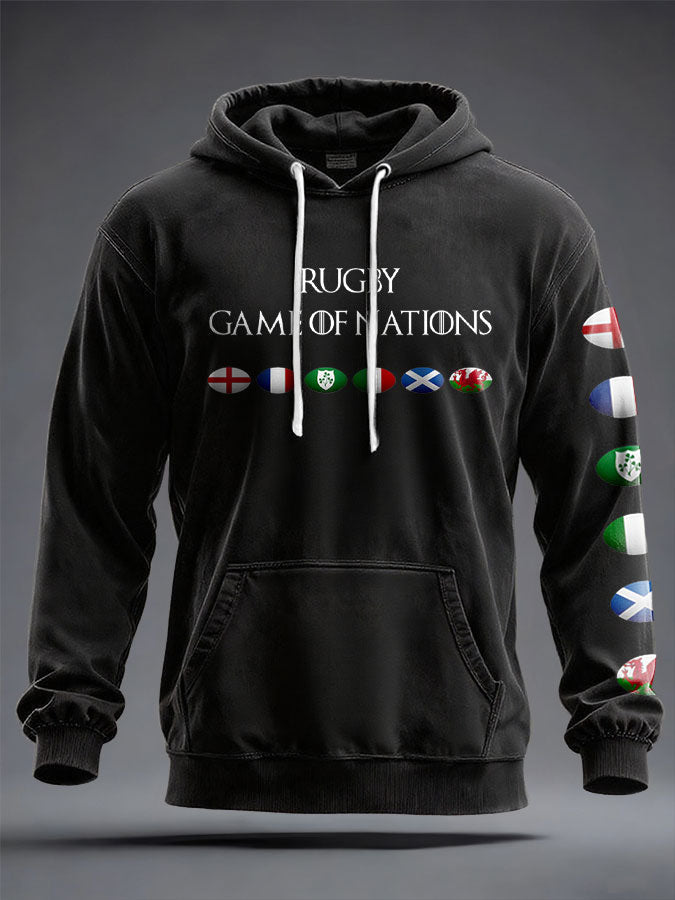 Sweat à capuche imprimé 6 Nations Rugby Lover unisexe