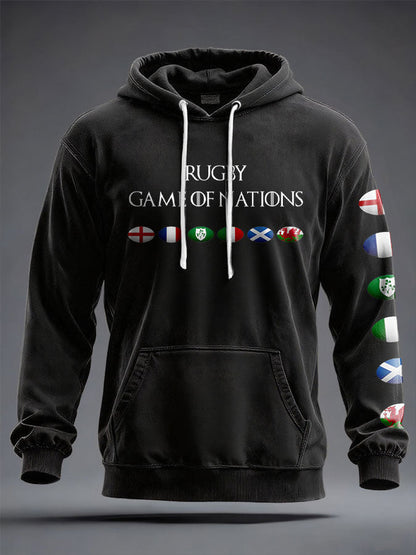 Sweat à capuche imprimé 6 Nations Rugby Lover unisexe