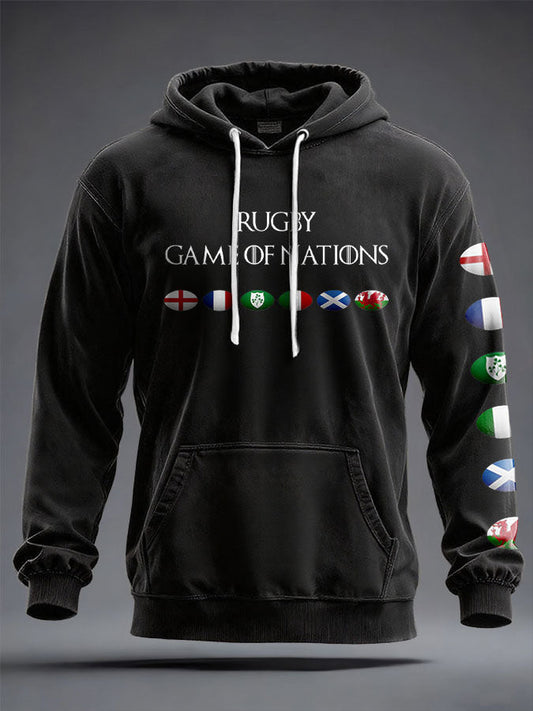 Sweat à capuche imprimé 6 Nations Rugby Lover unisexe